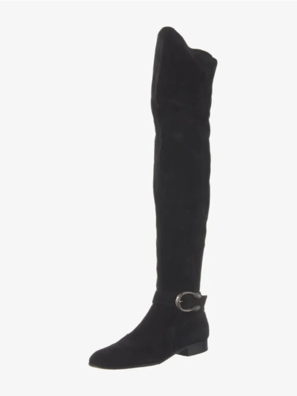 Gucci Suede Over The Knee Boots Womens Sz 9 Black Dionysus Buckles Preppy Formal